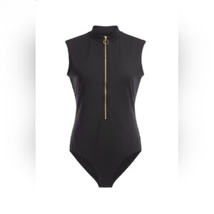 Nordstrom Black One-Piece Swimsuit with Gold Zipper
